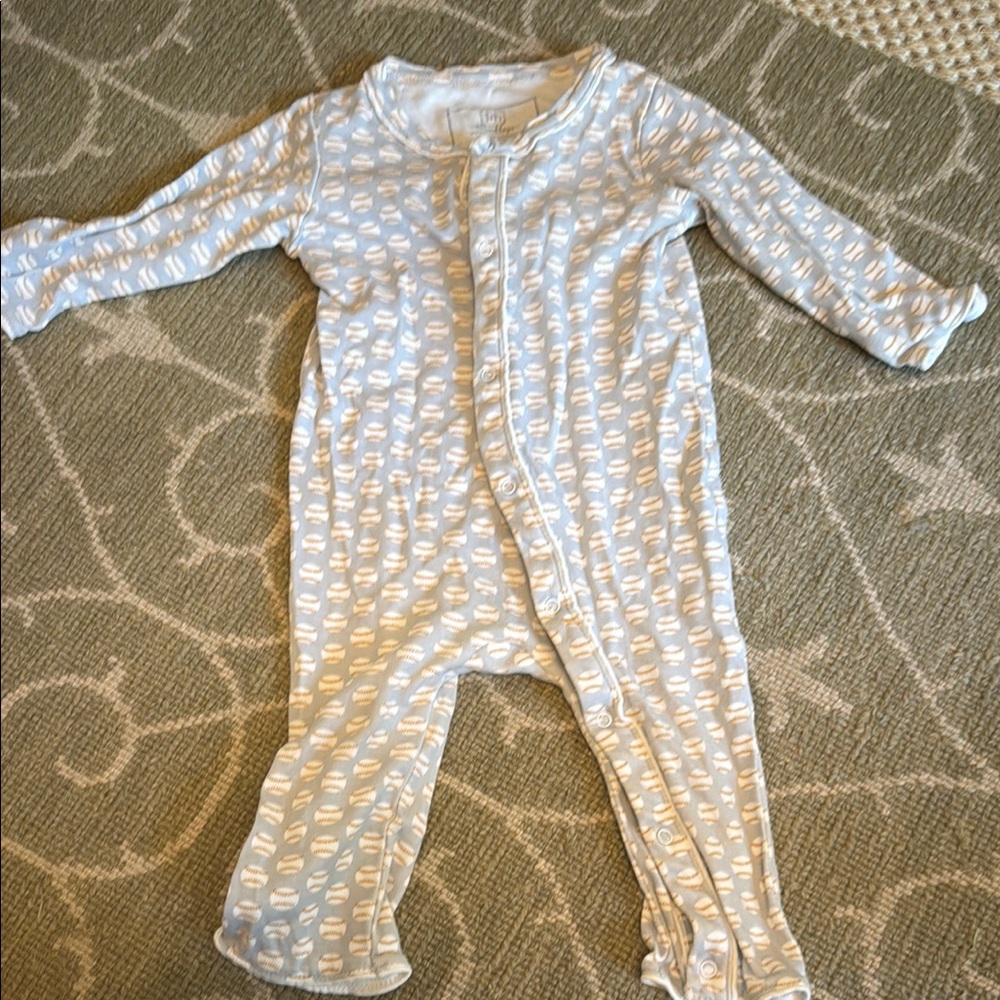 Lila and Hayes Baseball Playsuit Pajamas 9-12 Months